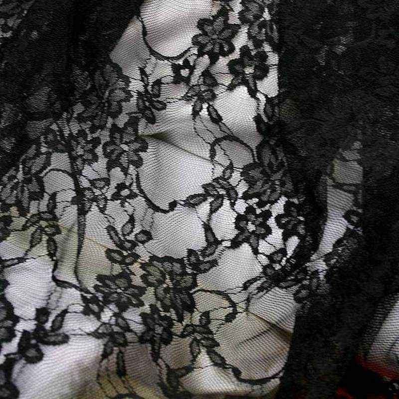 Tissu dentelle extensible Noir Tissu dentelle extensible Noir