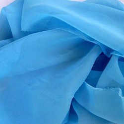 Tissu Mousseline unie Bleu Turquoise