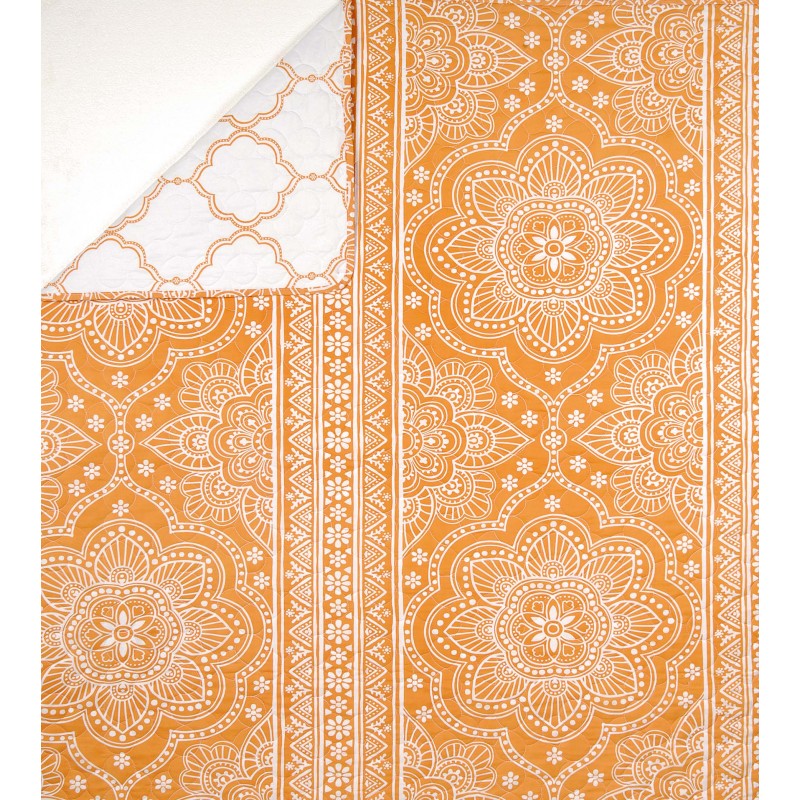 Jeté de lit 180x240 cm + 1 Taie Mandala Jaune Jeté de lit 180x240 cm + 1 Taie Mandala Jaune