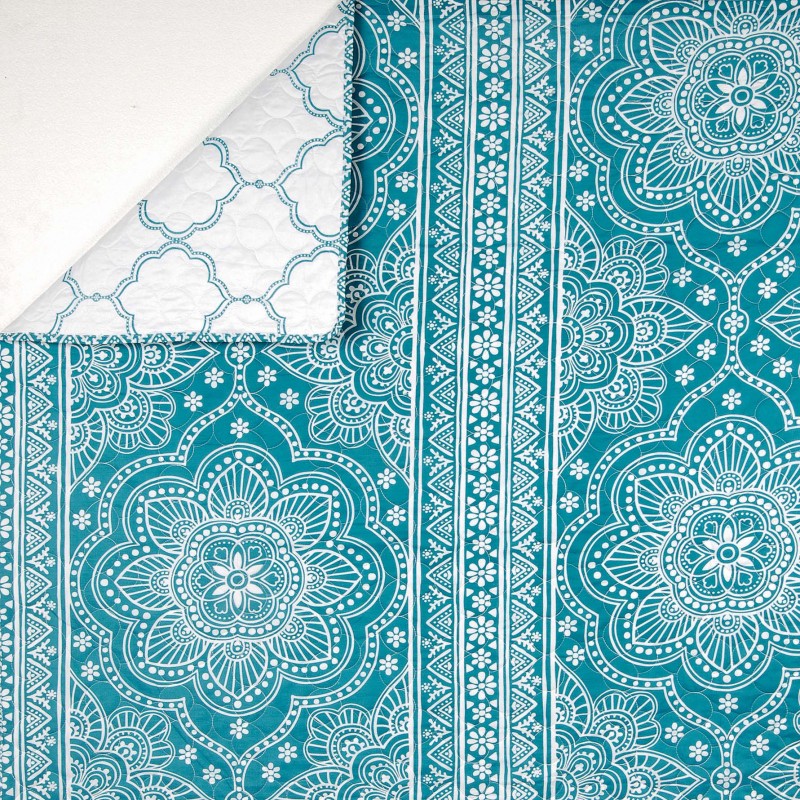 Jeté de lit 180x240 cm + 1 Taie Mandala Bleu Jeté de lit 180x240 cm + 1 Taie Mandala Bleu