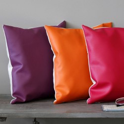 Tissu Simili Cuir Beige Ivoire Effet Grainé.