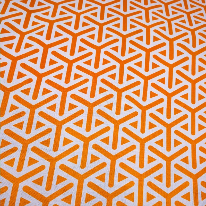 Tissu Viscose à motif géométrique "Y" noirs sur une fond Blanc. Tissu Viscose à motif géométrique "Y" noirs sur une fond Blanc.