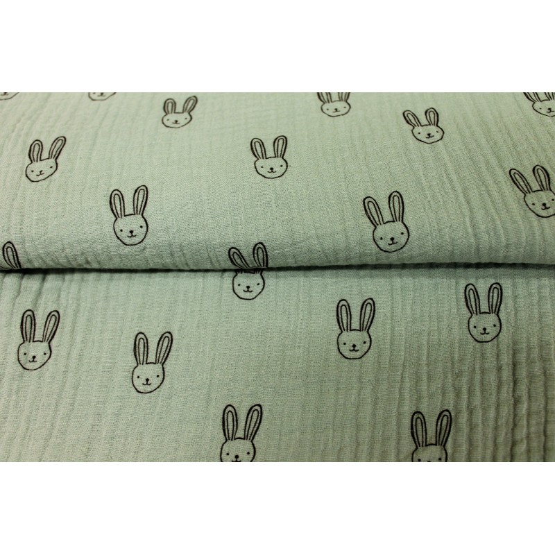 Double gaze lapin vert d'eau Double gaze lapin vert d'eau