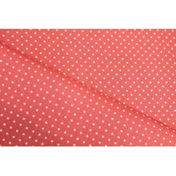 Coton enduit pois corail