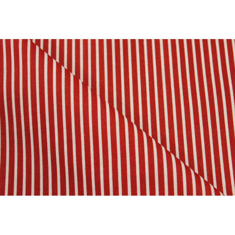 Coton enduit rayé rouge Coton enduit rayé rouge
