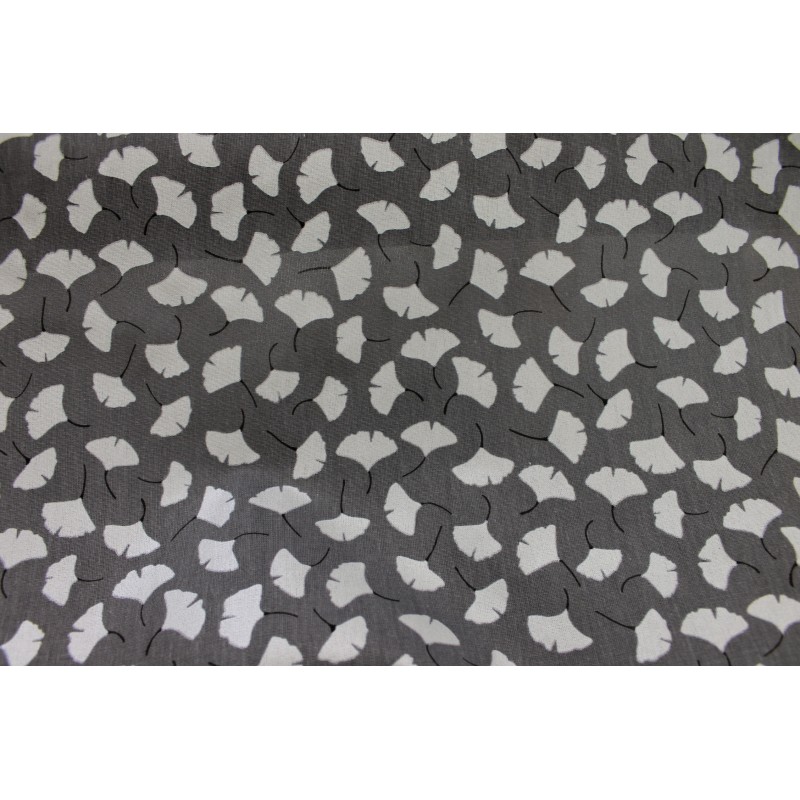 Coton Ginkgo Gris & Argent Coton Ginkgo Gris & Argent