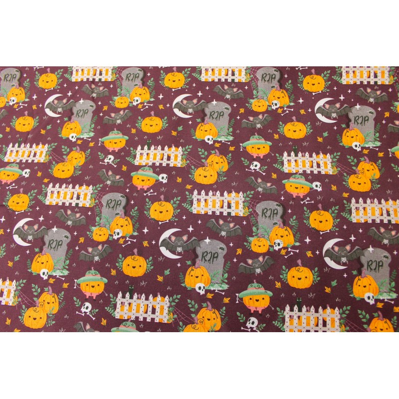 Coton Imprimé Halloween Citrouilles Coton Imprimé Halloween Citrouilles