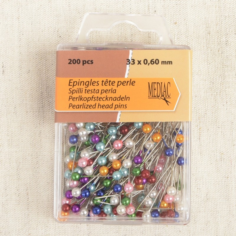 Epingles tete de perle 200 pièces - mix