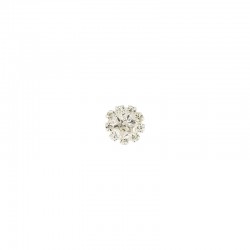 Bouton strass rond - argent