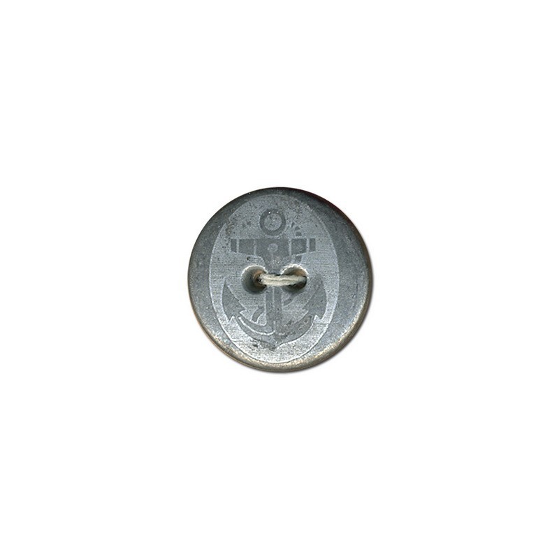 Bouton métal ancre 2 trous - argent vieilli