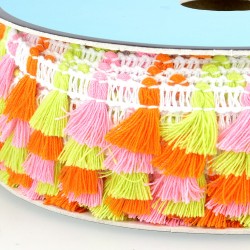 Frange pompons multicolore