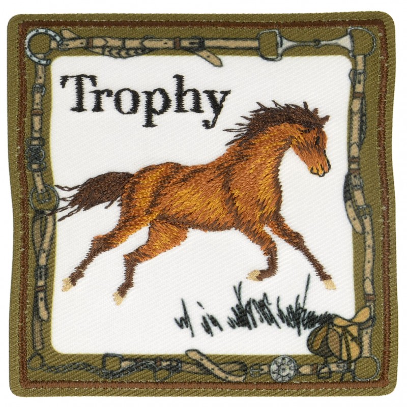 Ecussons cheval trophy - marron