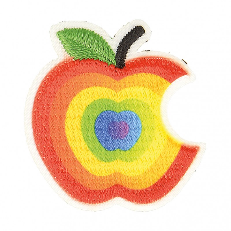 Ecusson pomme croquee multicouleurs - multicolore