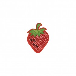 Ecusson fraise perles - fraise