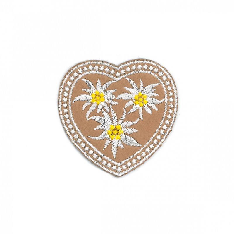 Coeur edleweiss - beige
