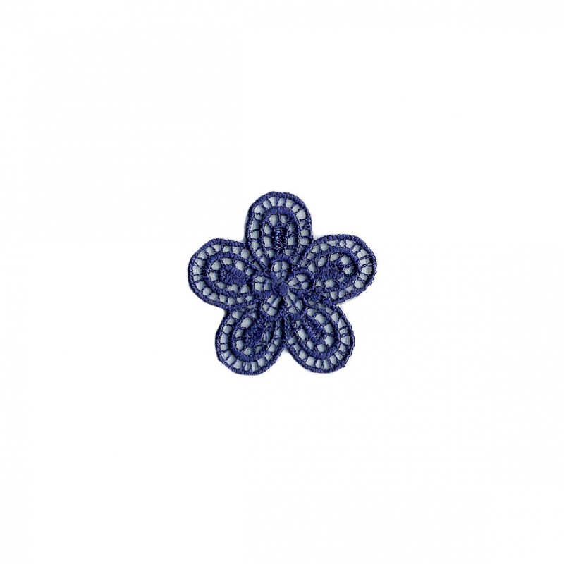 Fleur broderie - bleu marine
