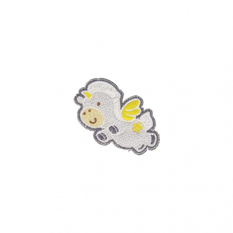 Ecussons doux bebe - licorne gris