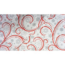 Polycoton Noël argent et rouge