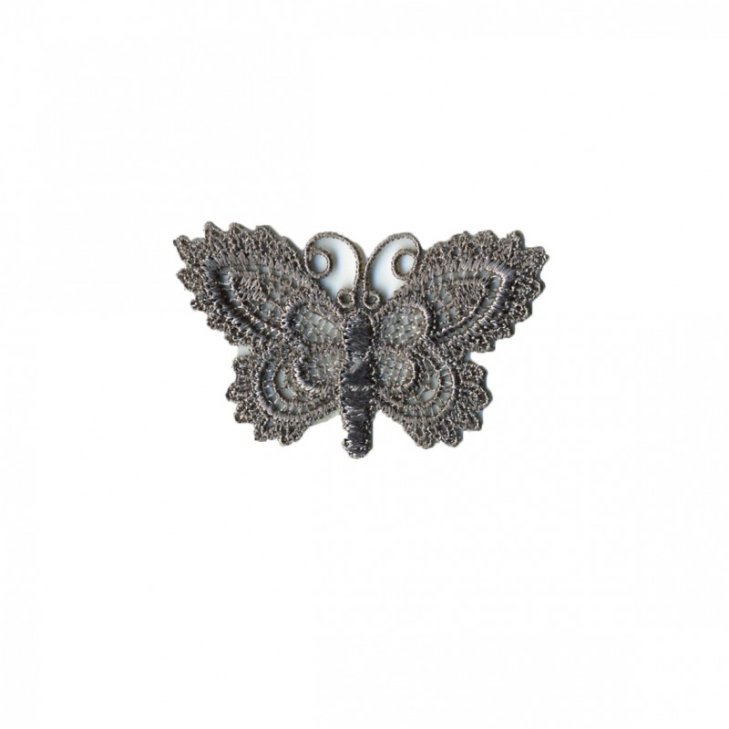 Papillon crochet- gris cendre
