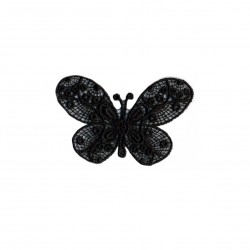 Papillon dentelle - noir