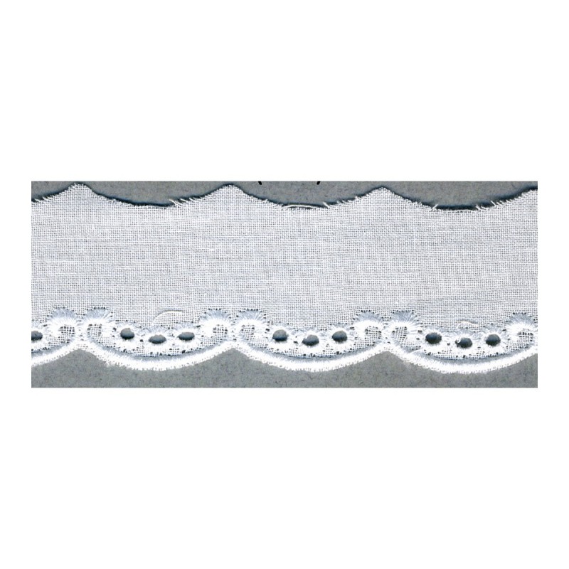 Broderie anglaise 32mm - blanc