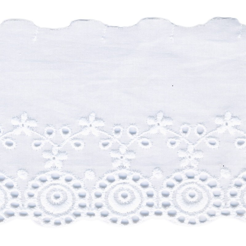 Broderie anglaise 8 cm - blanc