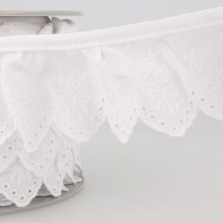 Broderie anglaise fronceé