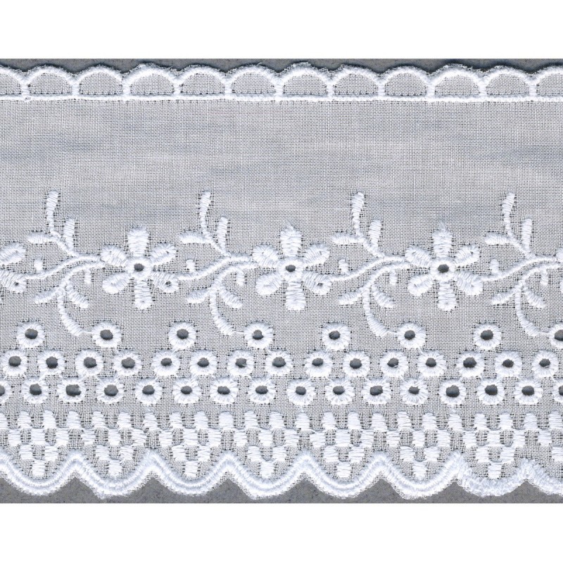 Broderie anglaise 57 mm - blanc