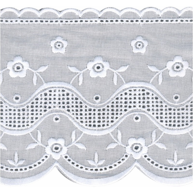 Broderie anglaise 122 mm - blanc