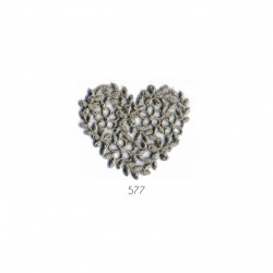 Coeur broderie 4x4,5cm - gris cendre