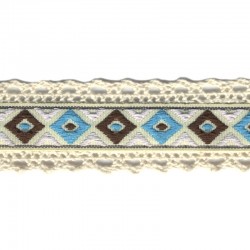 Jacquard/dentelle 30 mm - turquoise