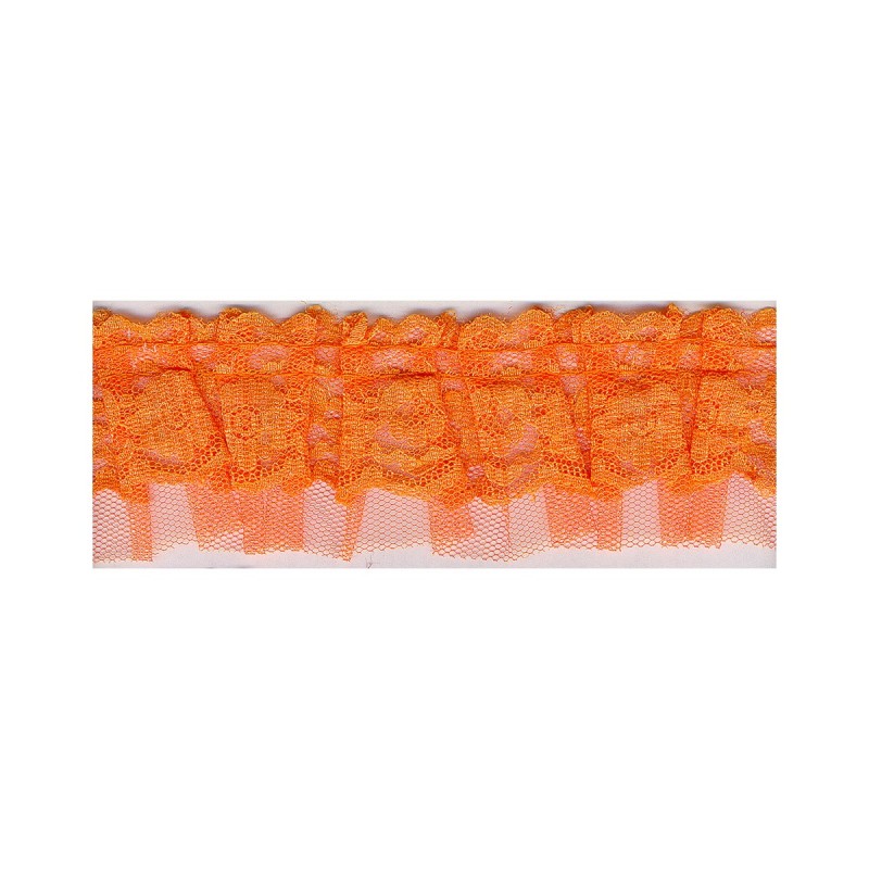 Dentelle/tulle plissé - orange