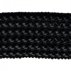 Galon élastique simili cuir 68mm - noir