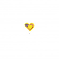 coeur simili cuir jaune