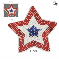 Patch étoile strass - blanc/rouge/bleu