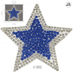 Patch étoile strass - bleu argent