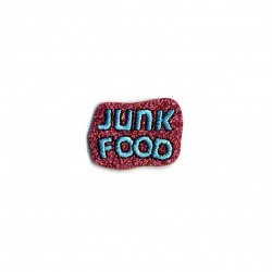 Junk food 3x2,5cm - rose paillettes