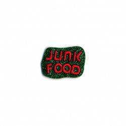 Junk food 3x2,5cm - vert paillettes