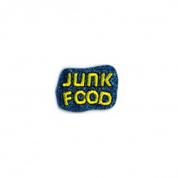 Junk food 3x2,5cm - bleu paillettes