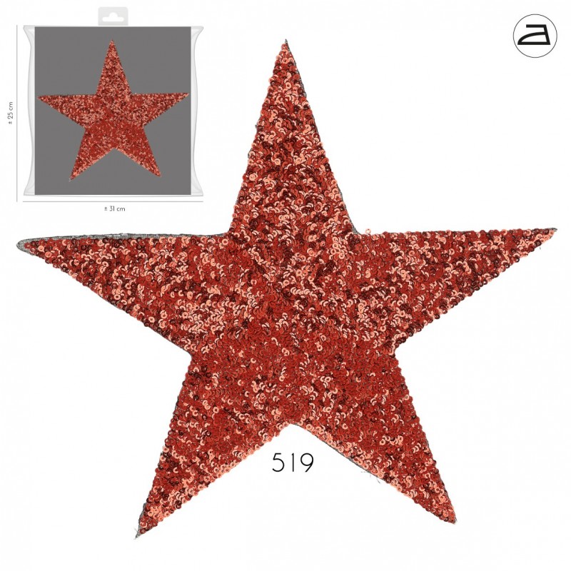 Patch étoile sequins - rouge