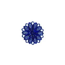 Fleur ajouree 3,5x3,5 - bleu marine