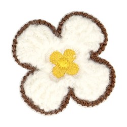 Ecusson fleur - blanc