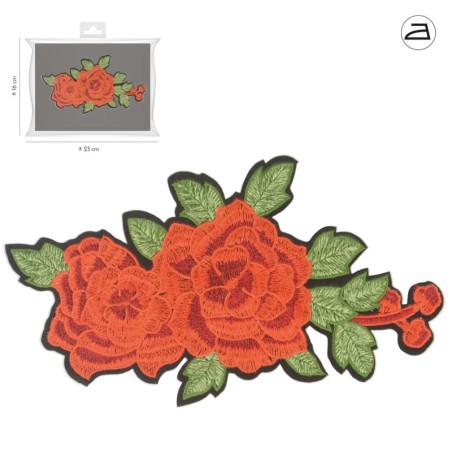 Ecusson Thermocollant Fleurs Bleues - Décorations Motifs Roses 7x15cm Pour Vêtements