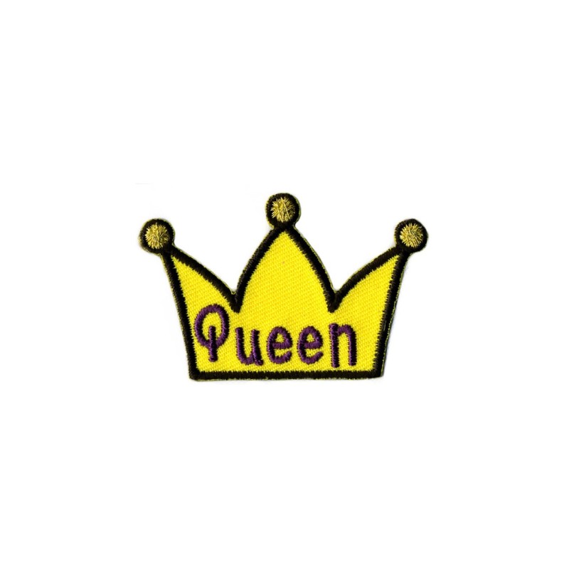 Écusson Couronne queen 3x4,5 jaune