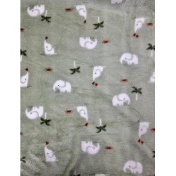 Doudou imprimé Elephant Fd vert amande 1