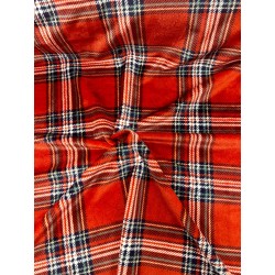 Doudou Imprimé Ecossais Fond Rouge 2